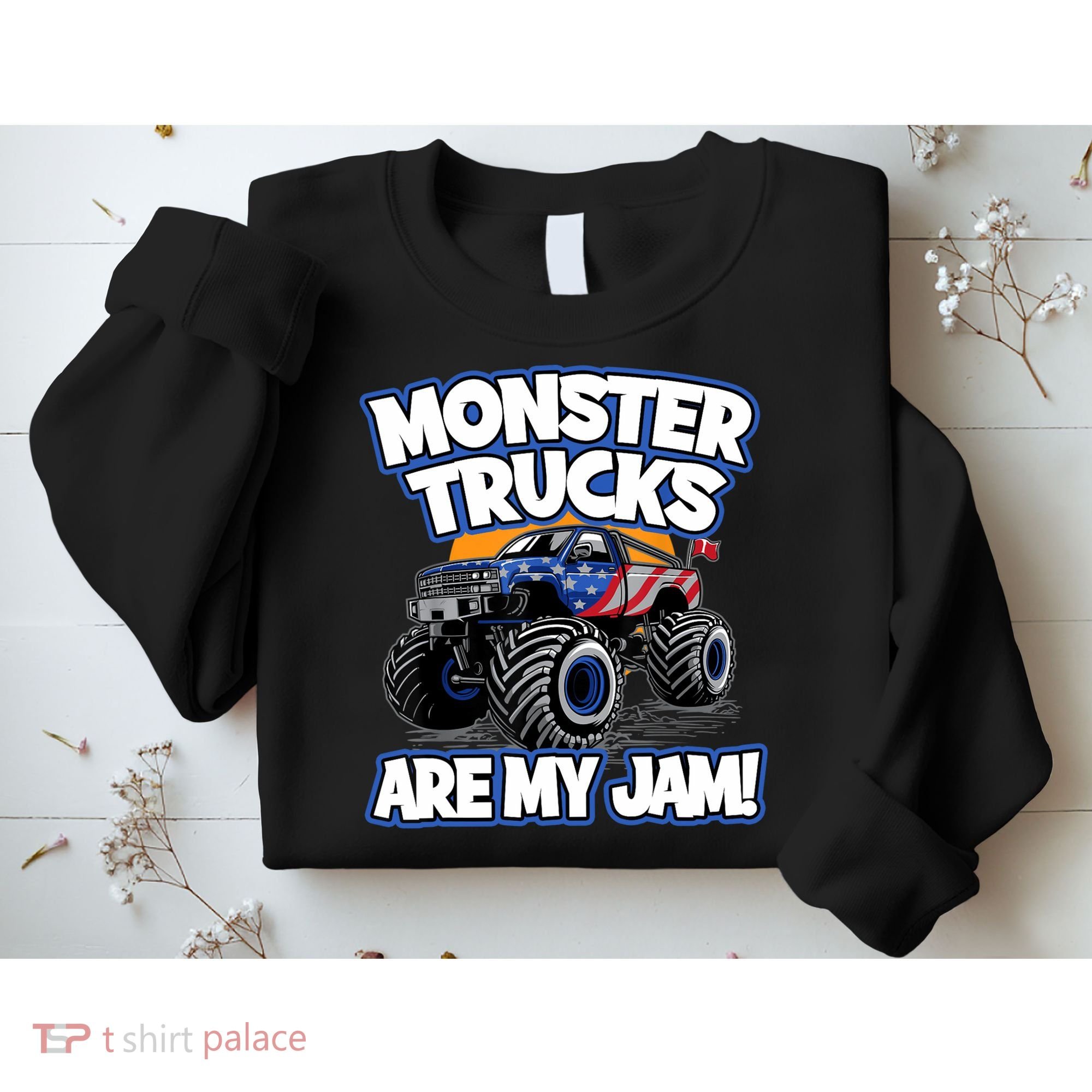 Monster Trucks Are My Jam Boy's Monster Truck Sweatshirt