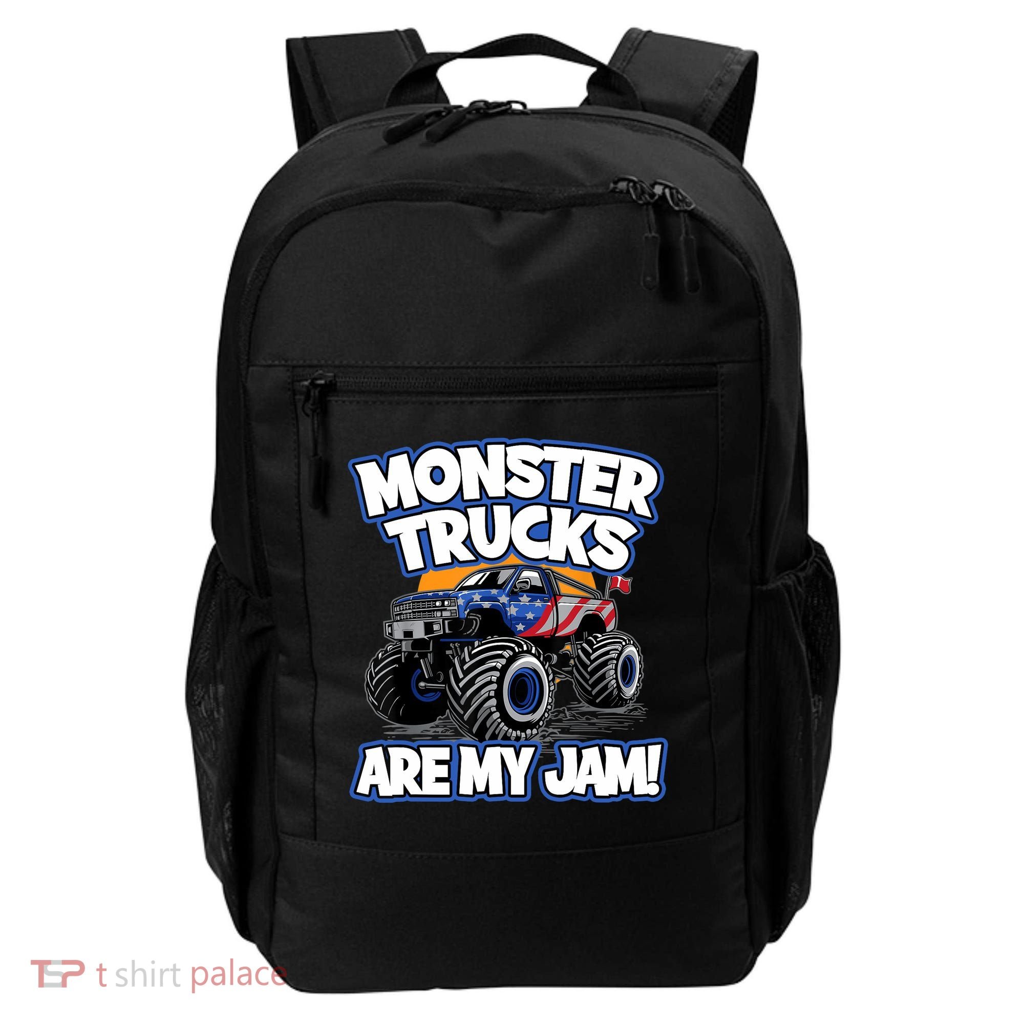 Monster Trucks Are My Jam Boy's Monster Truck Backpack