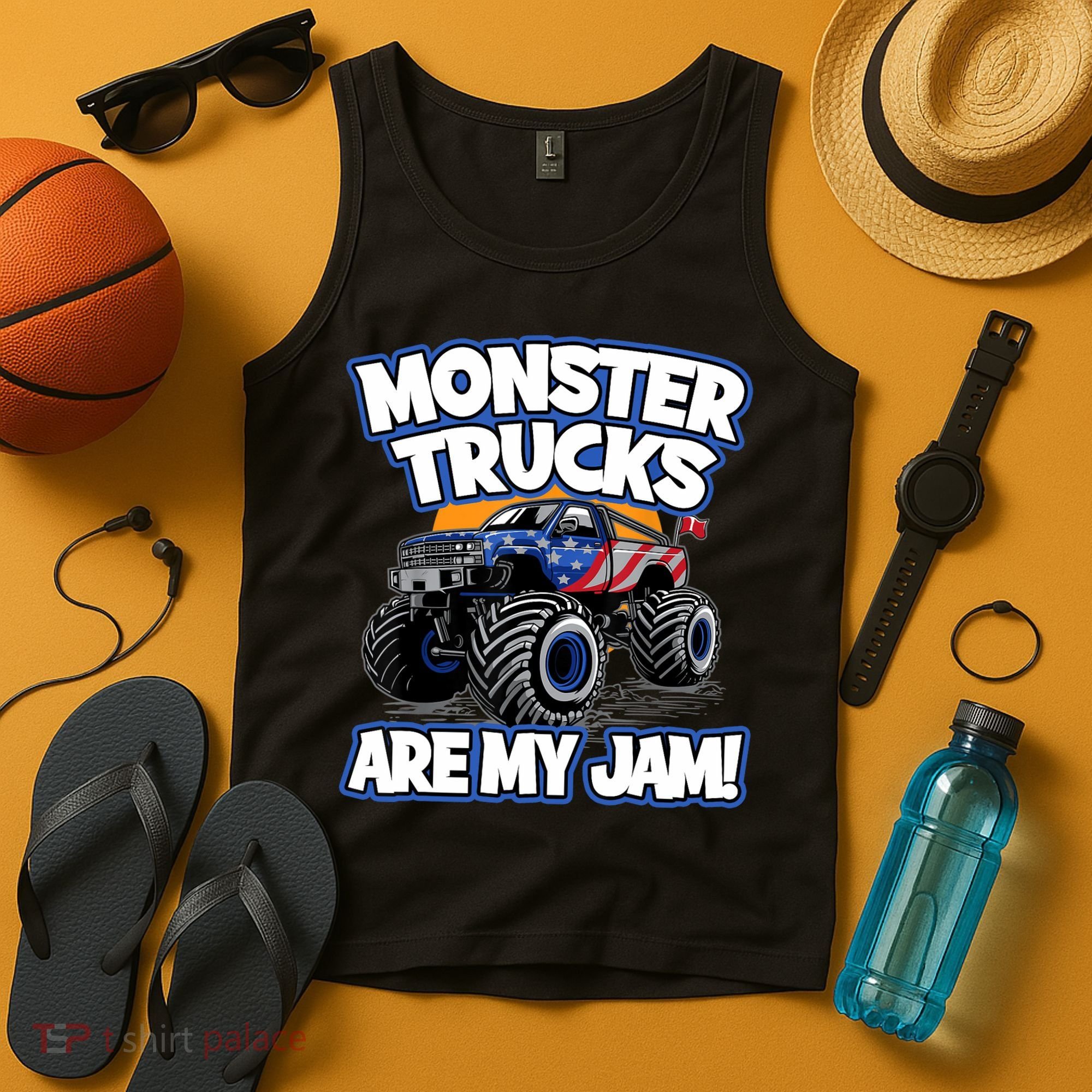 Monster Trucks Are My Jam Boy's Monster Truck Tank Top