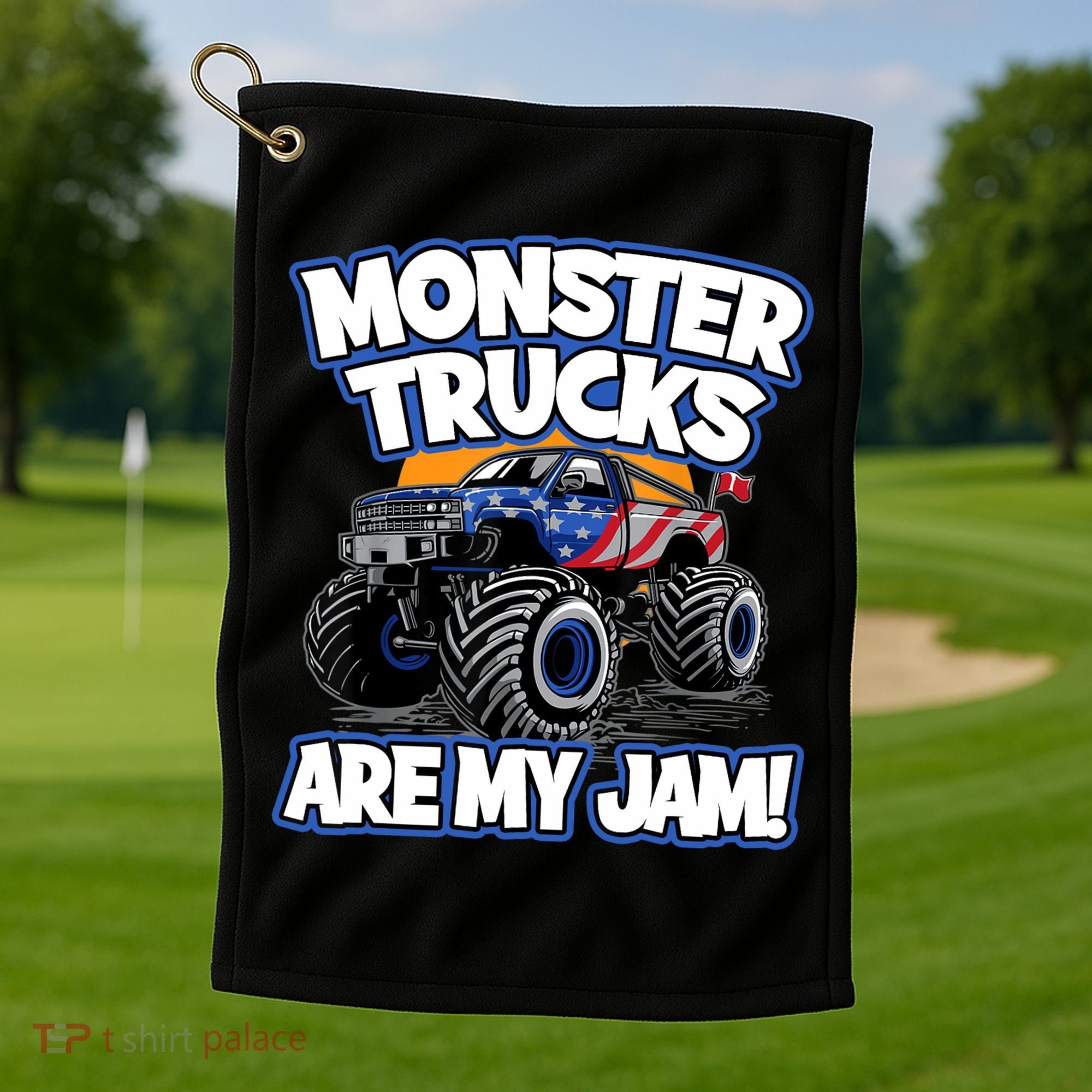 Monster Trucks Are My Jam Boy's Monster Truck Golf Towel