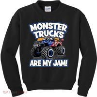 Monster Trucks Are My Jam Boy's Monster Truck Kids Sweatshirt thumb 0