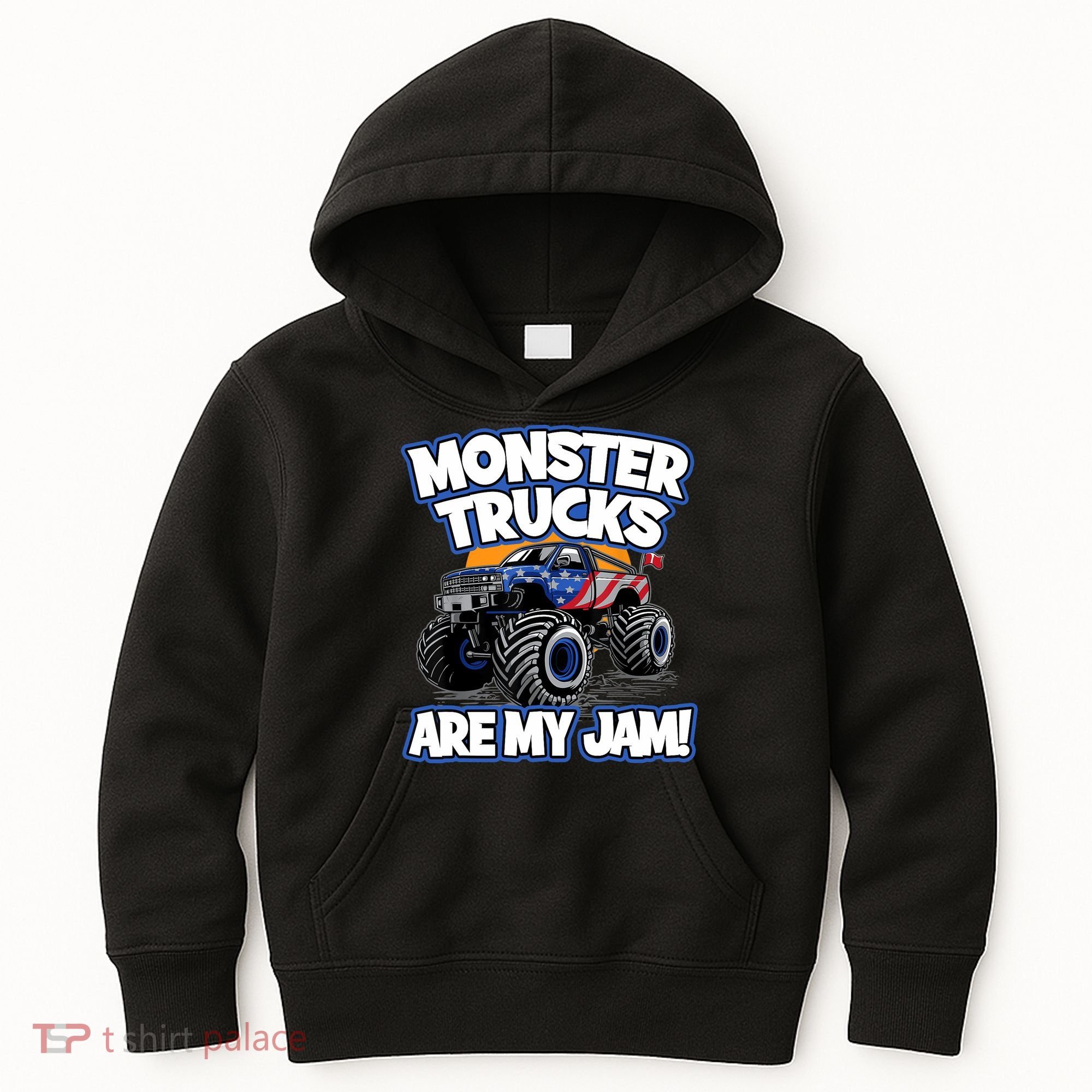 Monster Trucks Are My Jam Boy's Monster Truck Kids Hoodie