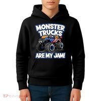 Monster Trucks Are My Jam Boy's Monster Truck Kids Hoodie thumb 4