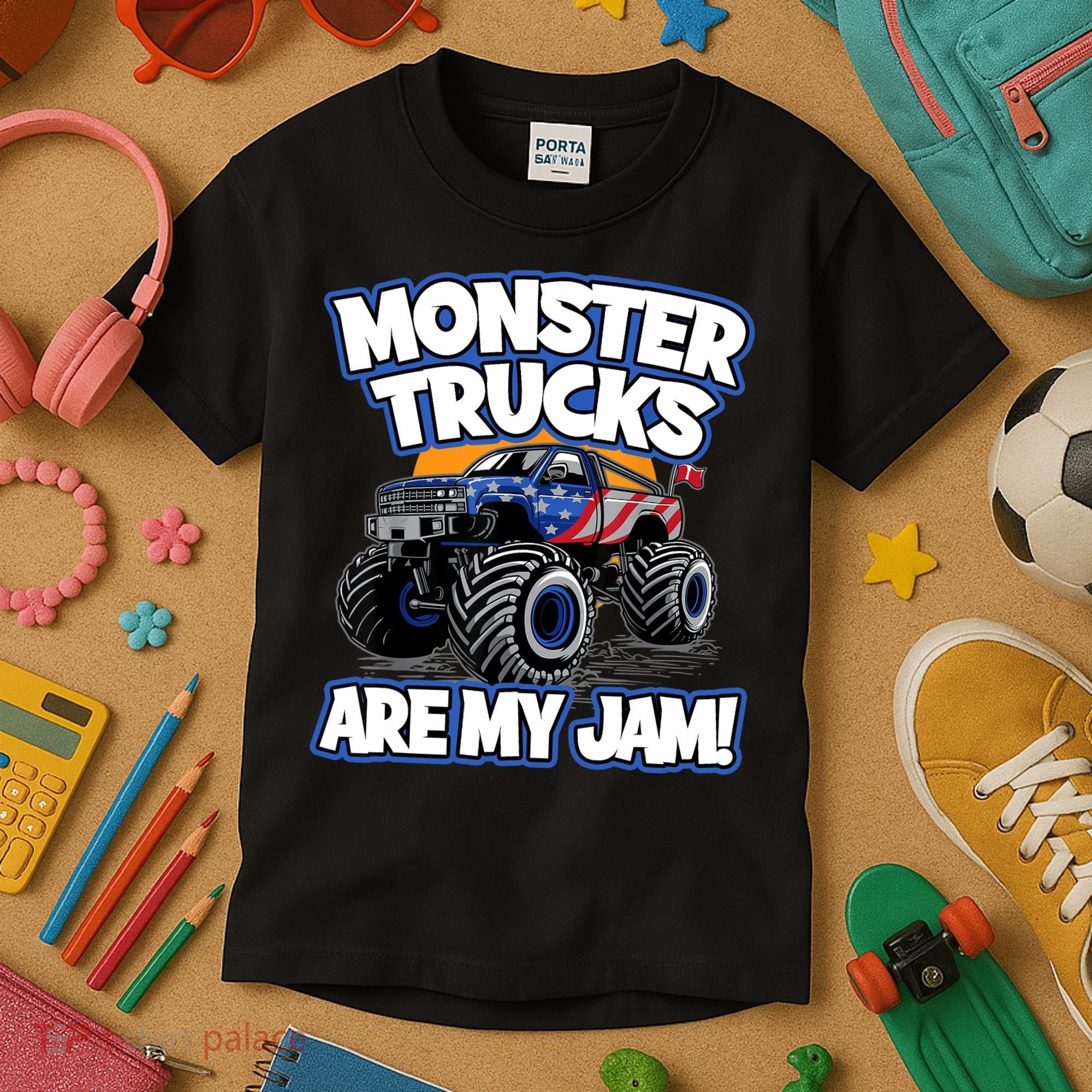 Monster Trucks Are My Jam Boy's Monster Truck Kids T-Shirt