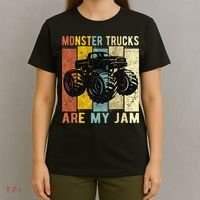 Monster Trucks Are My Jam Vintage Retro Monster Truck T-Shirt thumb 4