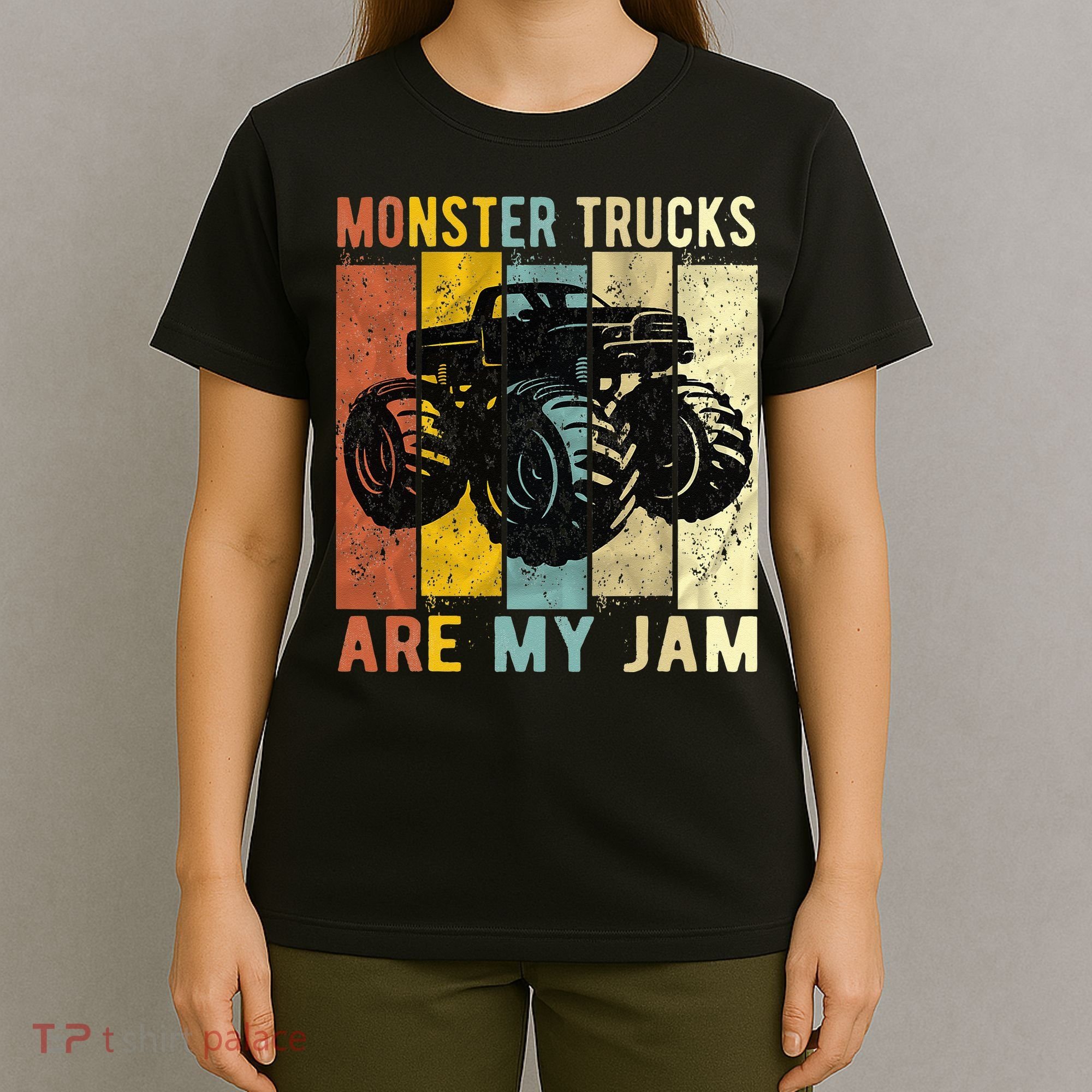 Monster Trucks Are My Jam Vintage Retro Monster Truck T-Shirt
