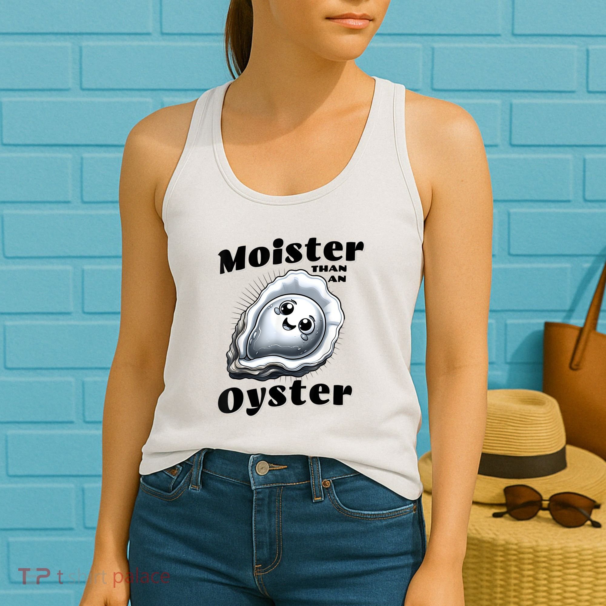 Moister Than An Oyster Funny Shucking Shellfish Seafood Women's Tank Top
