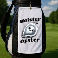 Moister Than An Oyster Funny Shucking Shellfish Seafood Golf Towel thumb 2