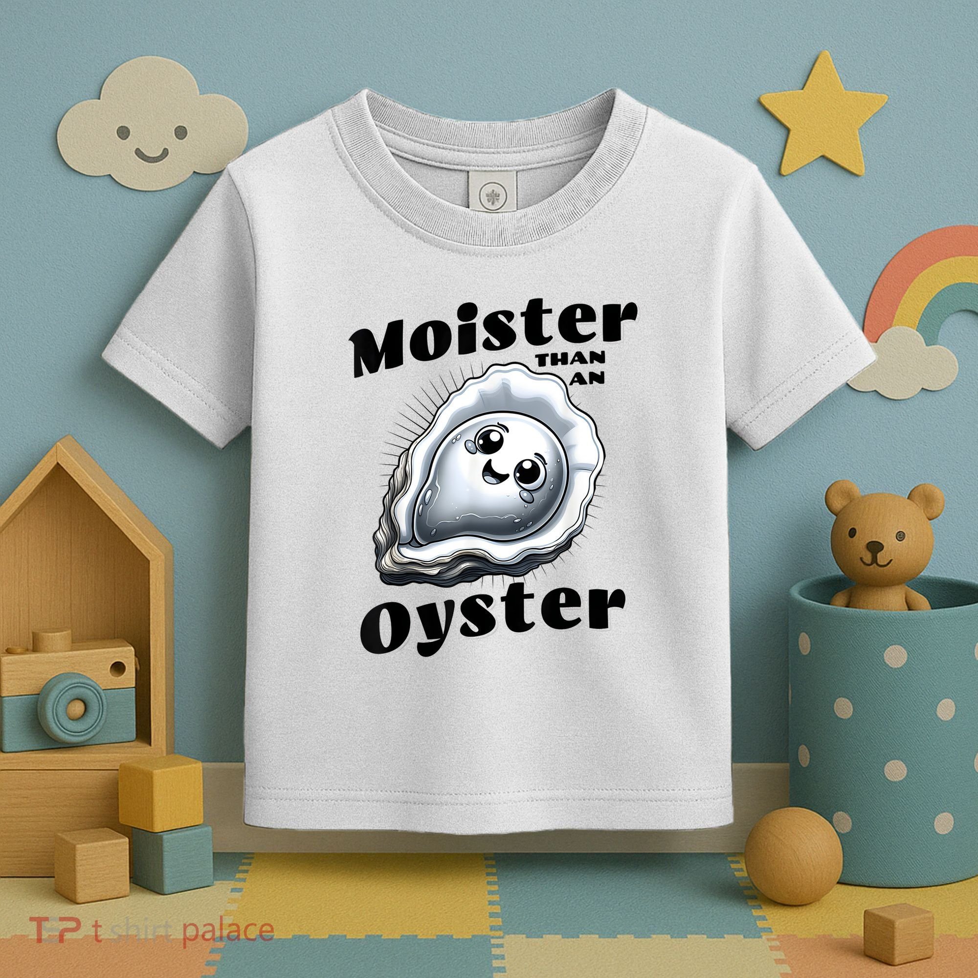 Moister Than An Oyster Funny Shucking Shellfish Seafood Toddler T-Shirt