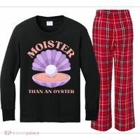 Moister Than An Oyster Shucking Funny Shellfish Shucker Kids Long Sleeve Plaid Pajama Set thumb 0