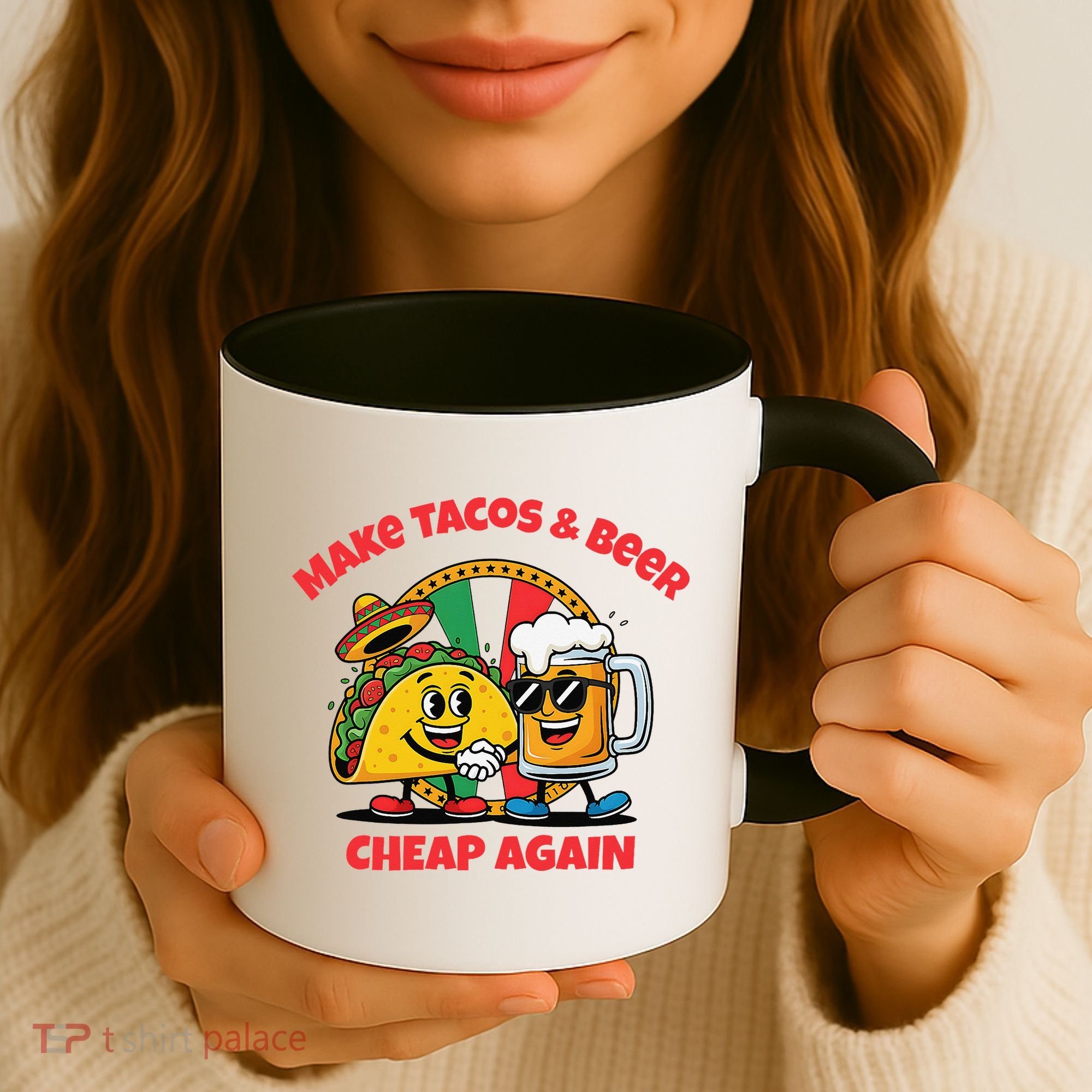 Make Tacos And Beer Cheap Again Funny Political Fiesta Coffee Mug