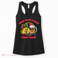 Make Tacos And Beer Cheap Again Funny Political Fiesta Women's Tank Top thumb 0
