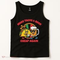 Make Tacos And Beer Cheap Again Funny Political Fiesta Tank Top thumb 2
