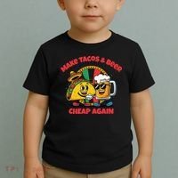Make Tacos And Beer Cheap Again Funny Political Fiesta Toddler T-Shirt thumb 2