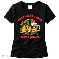 Make Tacos And Beer Cheap Again Funny Political Fiesta Women's T-Shirt thumb 0