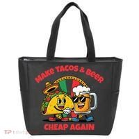 Make Tacos And Beer Cheap Again Funny Political Fiesta Tote Bag thumb 0