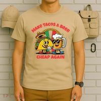 Make Tacos And Beer Cheap Again Funny Political Fiesta T-Shirt thumb 6