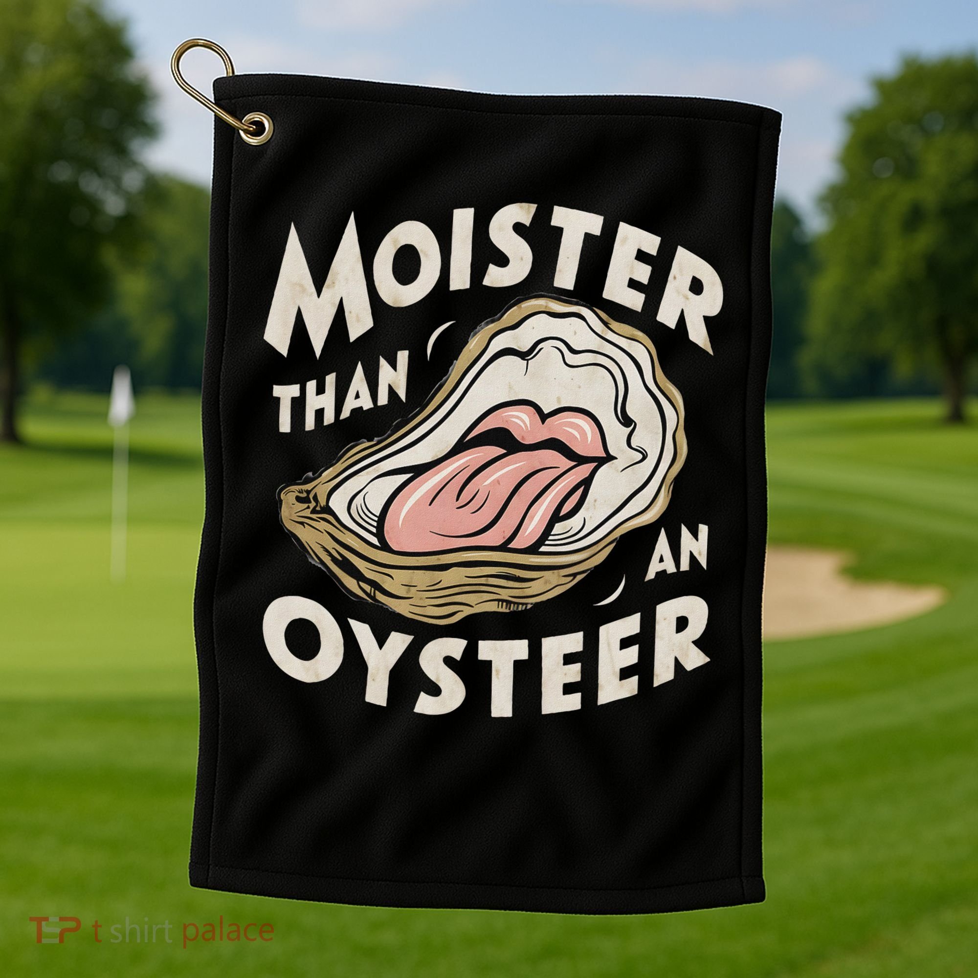 Moisture Than An Oyster, Funny Shellfish Shuck Women Golf Towel