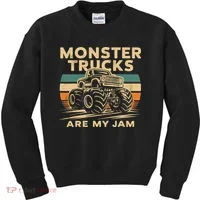 Monster Trucks Are My Jam Kids Sweatshirt thumb 0