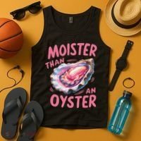 Moister Than An Oyster Inappropriate Shellfish Funny Raunchy Tank Top thumb 4