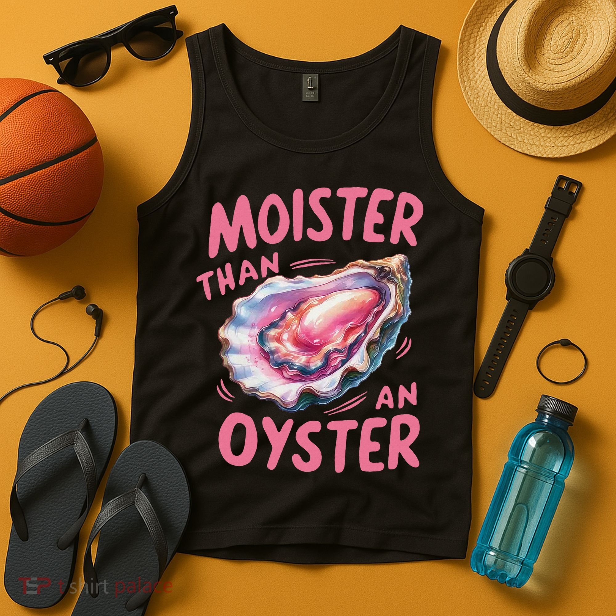 Moister Than An Oyster Inappropriate Shellfish Funny Raunchy Tank Top