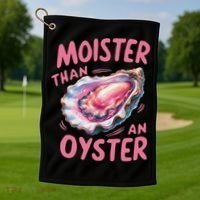 Moister Than An Oyster Inappropriate Shellfish Funny Raunchy Golf Towel thumb 1