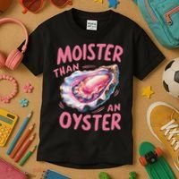 Moister Than An Oyster Inappropriate Shellfish Funny Raunchy Kids T-Shirt thumb 3