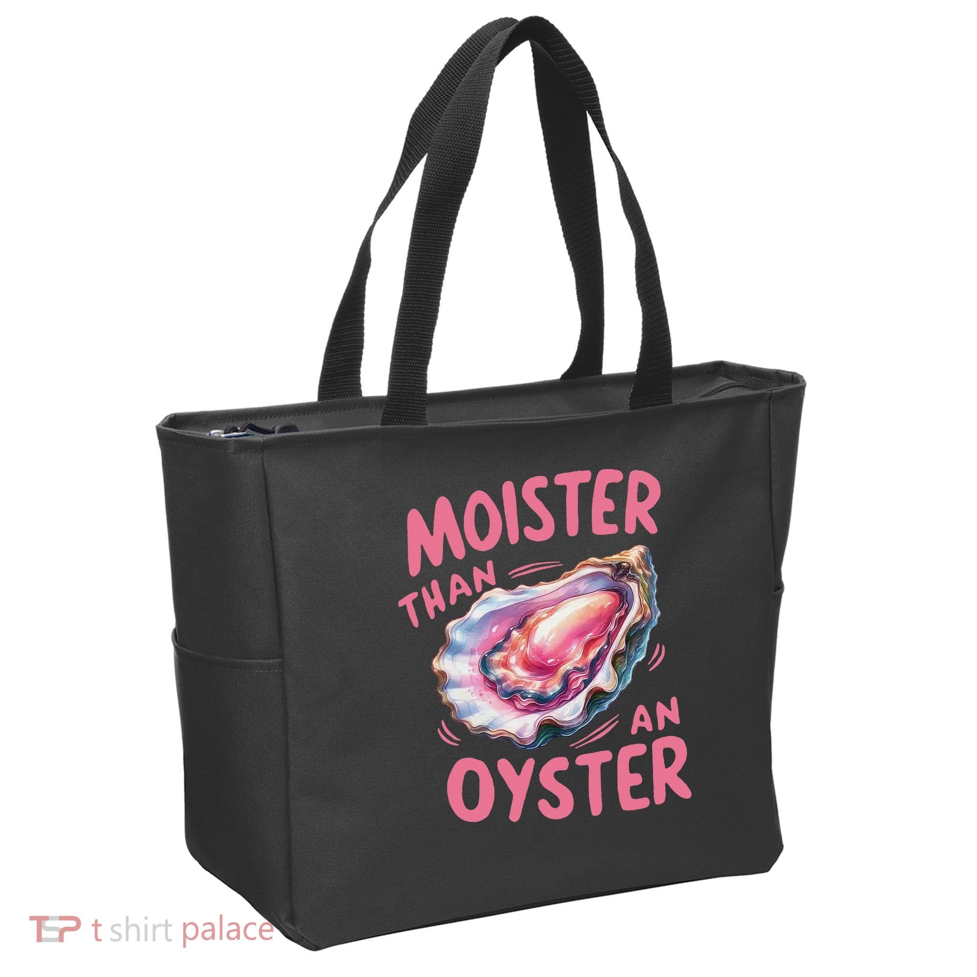 Moister Than An Oyster Inappropriate Shellfish Funny Raunchy Tote Bag