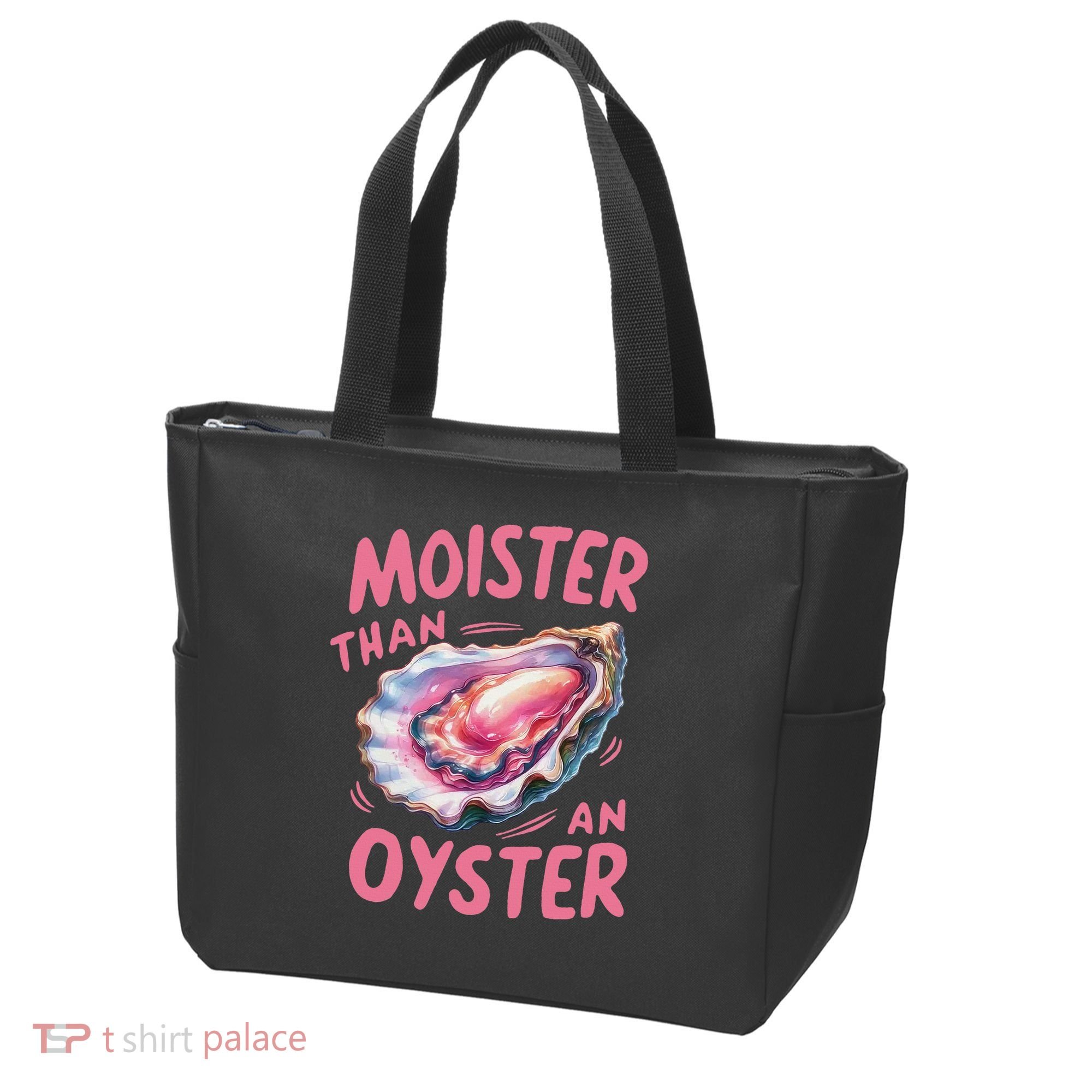 Moister Than An Oyster Inappropriate Shellfish Funny Raunchy Tote Bag