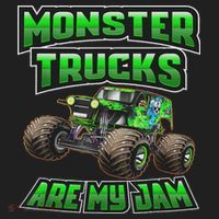 Monster Truck Are My Jam, Truck Birthday Kids Long Sleeve Plaid Pajama Set thumb 2