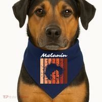 Melanin Tee African American Strong Black Natural Afro USA-Made Doggie Bandana thumb 1