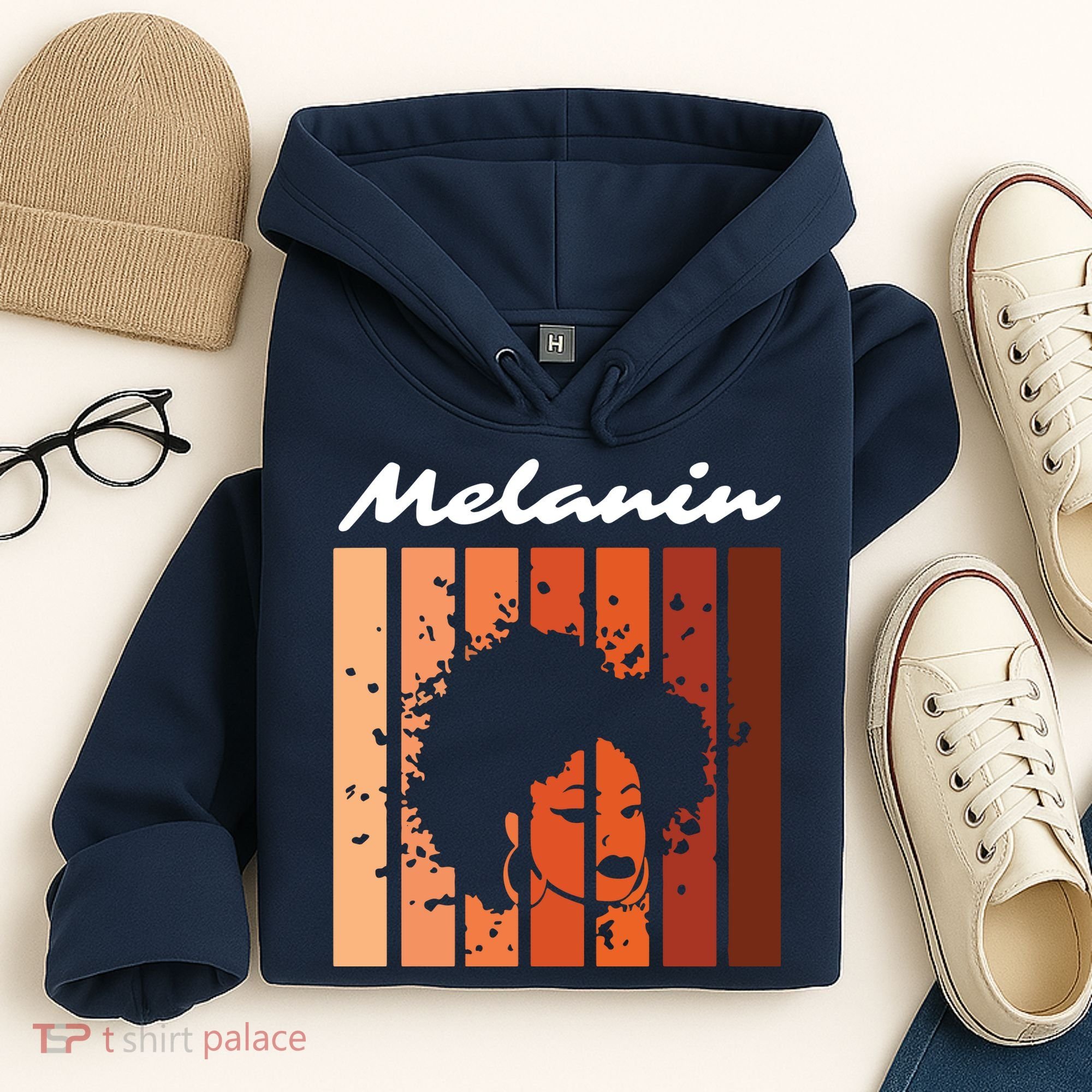 Melanin Tee African American Strong Black Natural Afro Hoodie