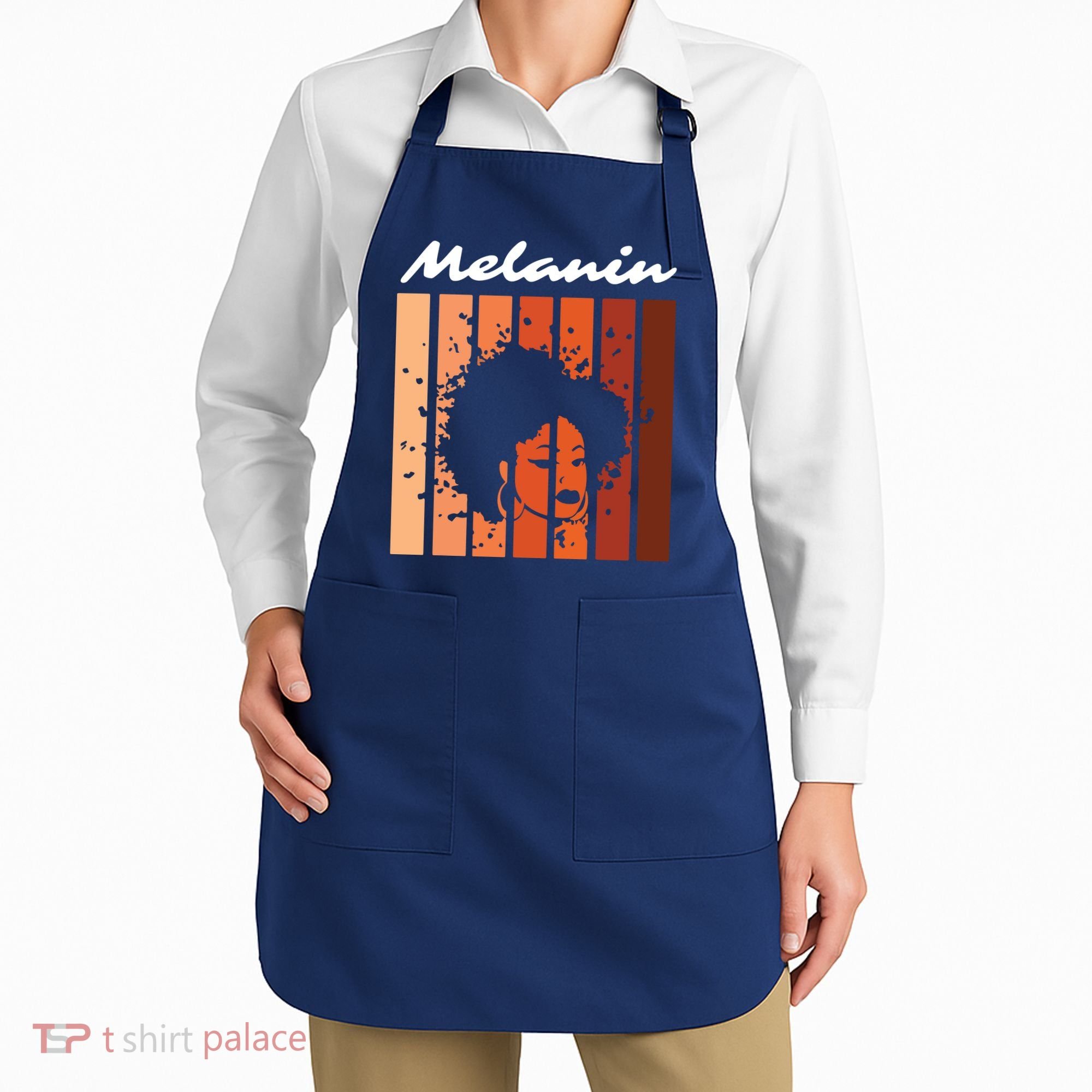 Melanin Tee African American Strong Black Natural Afro Apron