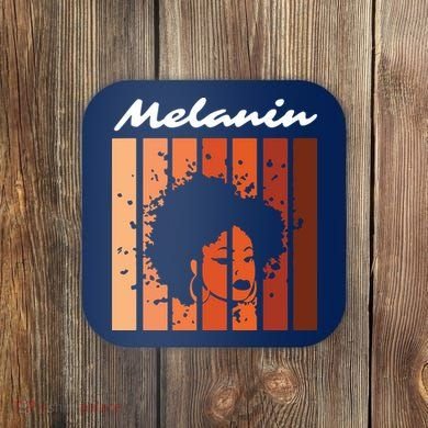 Melanin Tee African American Strong Black Natural Afro Coaster