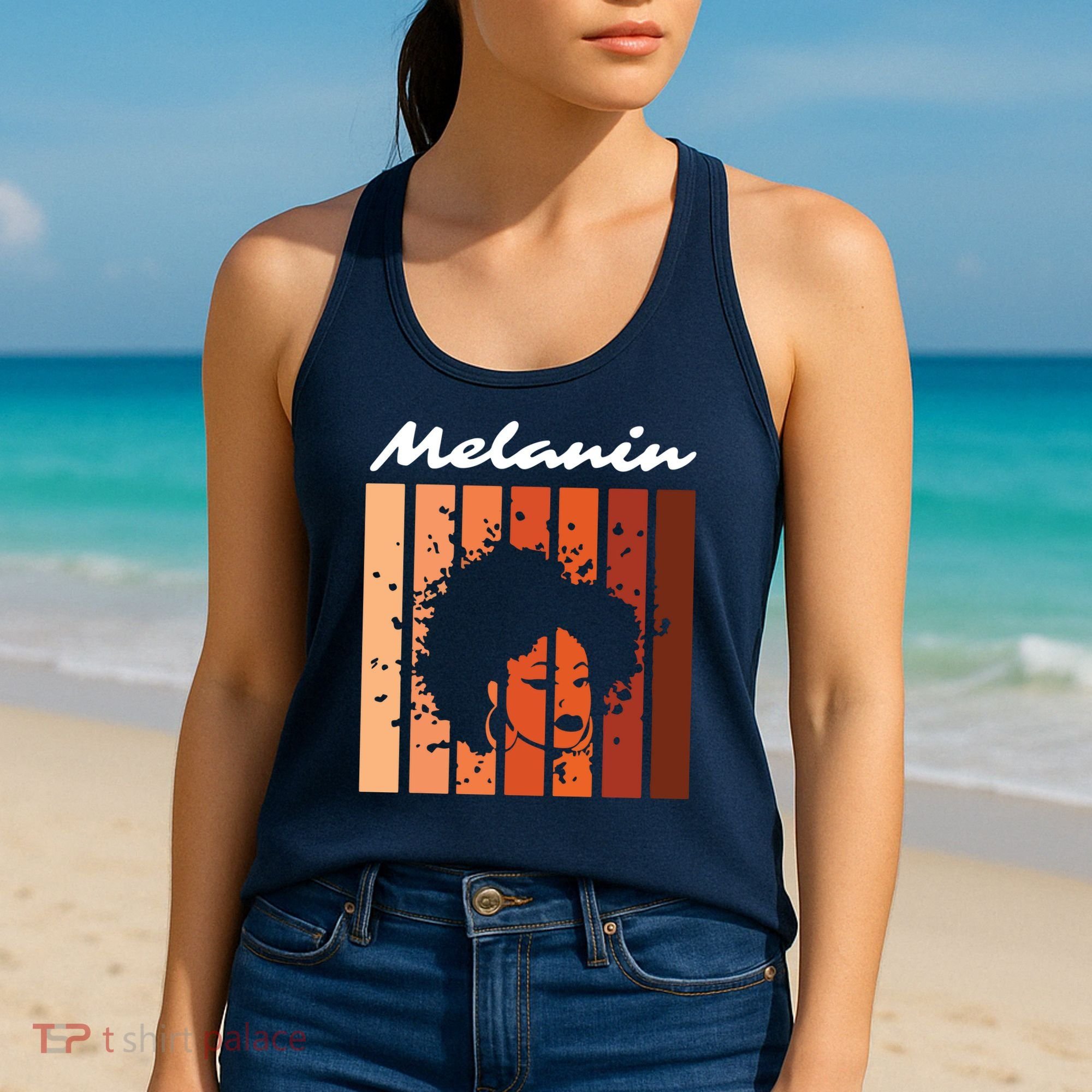 Melanin Tee African American Strong Black Natural Afro Women's Tank Top