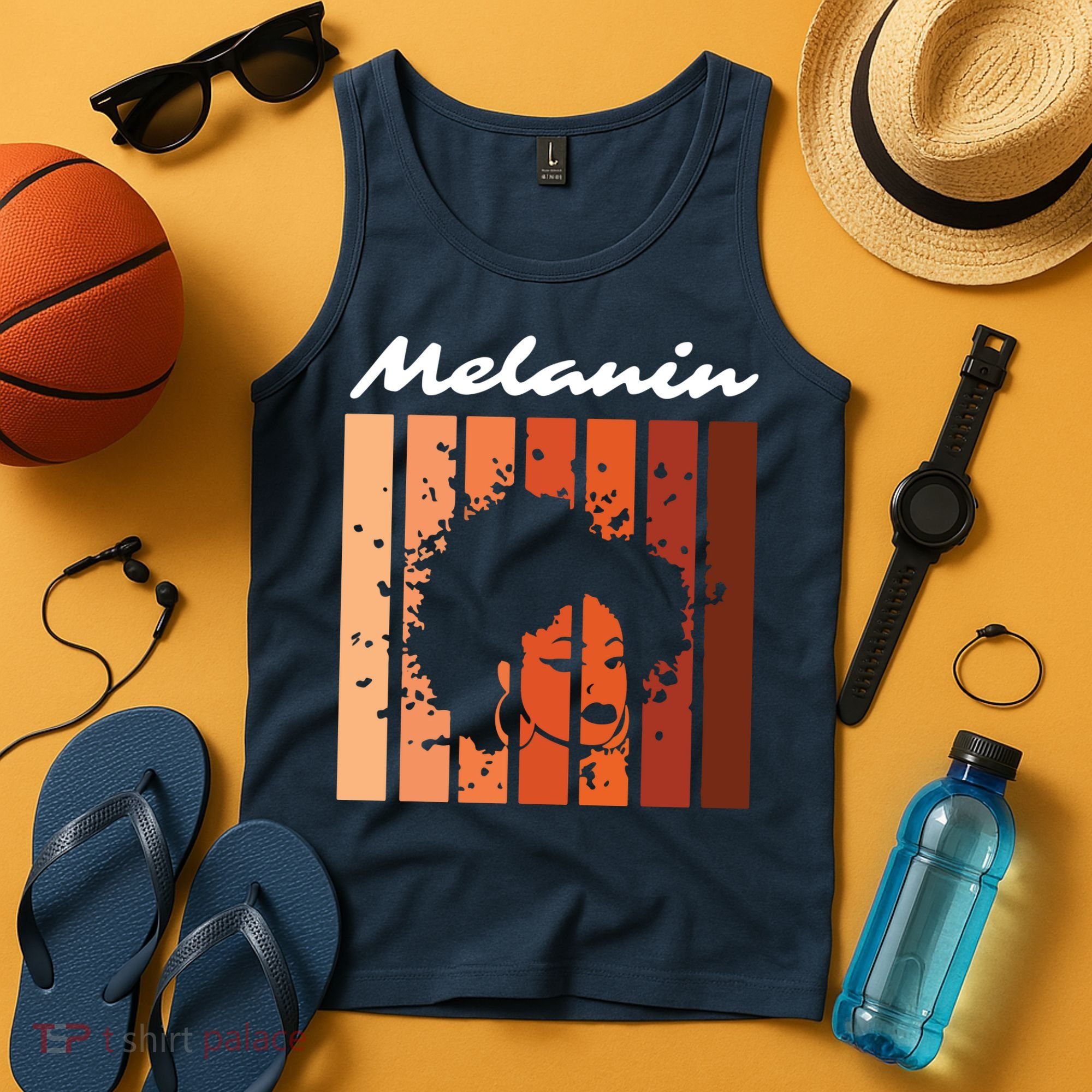 Melanin Tee African American Strong Black Natural Afro Tank Top