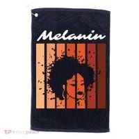 Melanin Tee African American Strong Black Natural Afro Golf Towel thumb 0