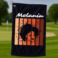 Melanin Tee African American Strong Black Natural Afro Golf Towel thumb 1