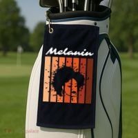 Melanin Tee African American Strong Black Natural Afro Golf Towel thumb 2