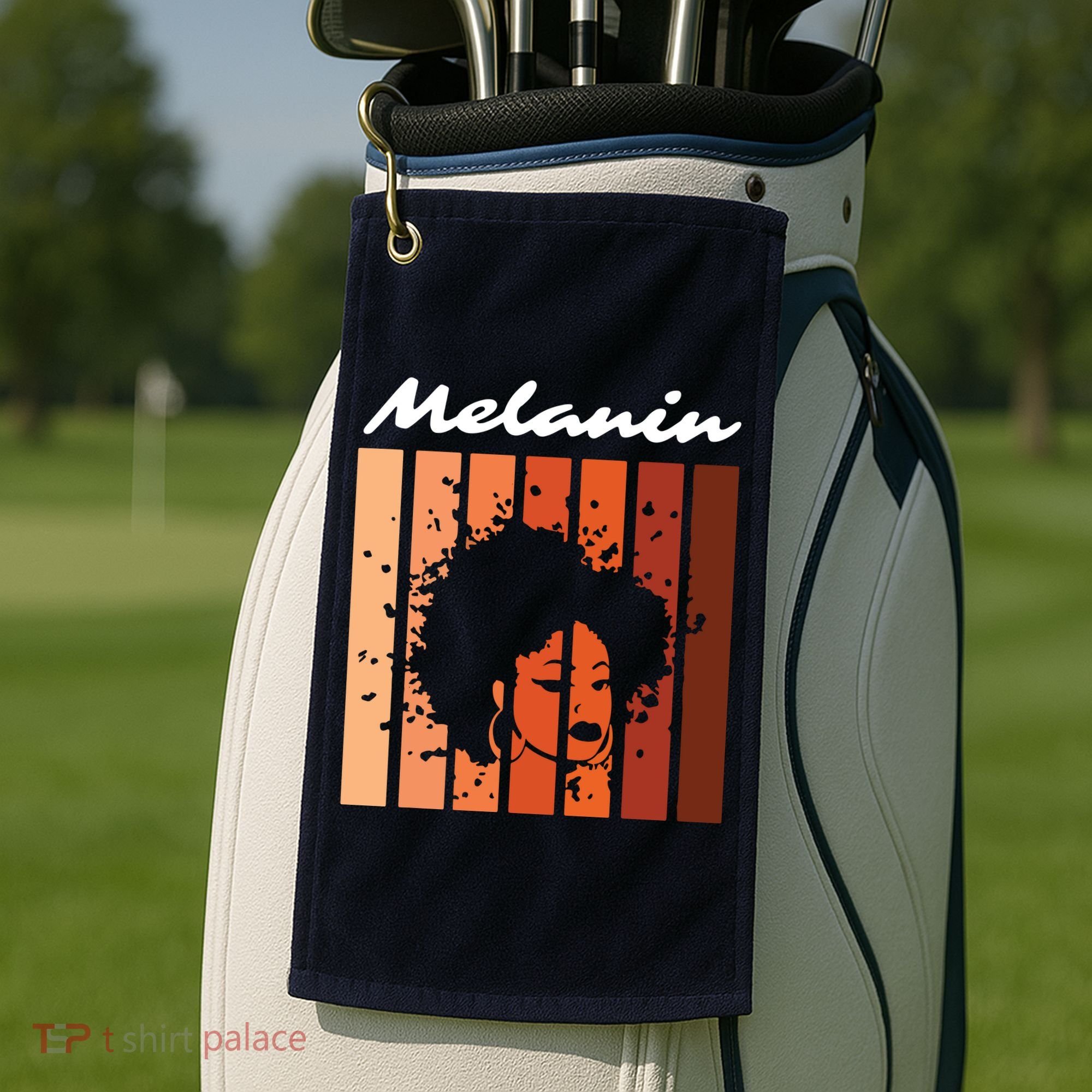 Melanin Tee African American Strong Black Natural Afro Golf Towel