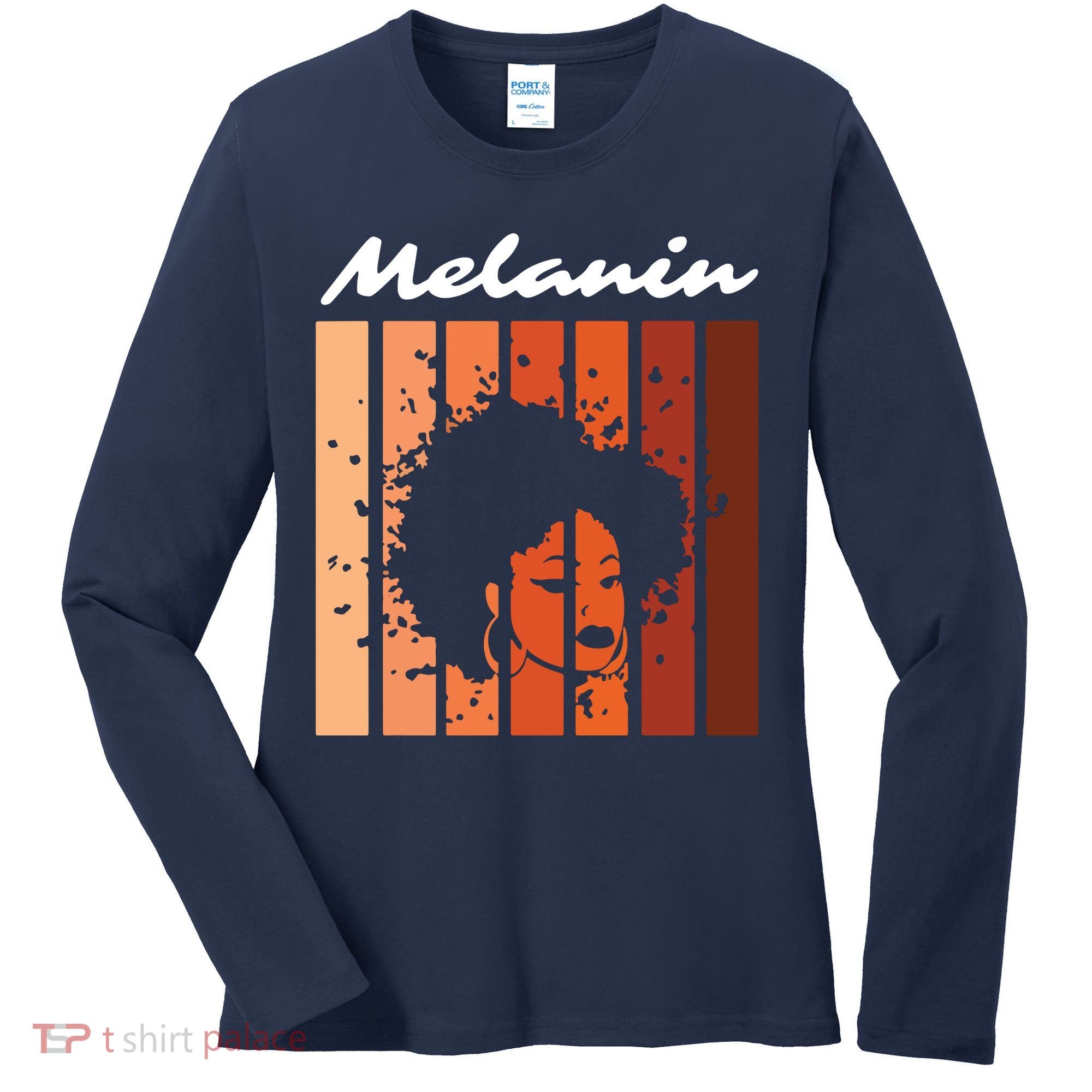 Melanin Tee African American Strong Black Natural Afro Women's Long Sleeve Shirt