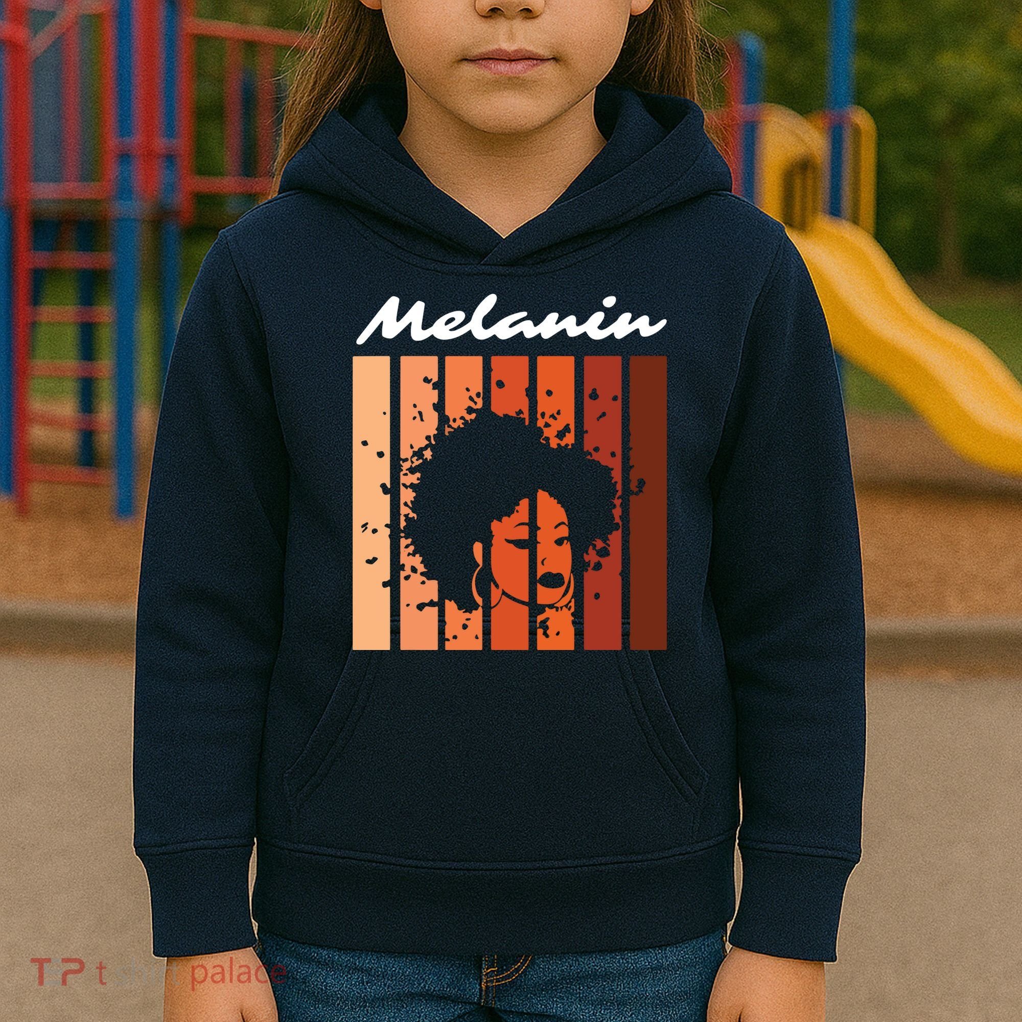 Melanin Tee African American Strong Black Natural Afro Kids Hoodie