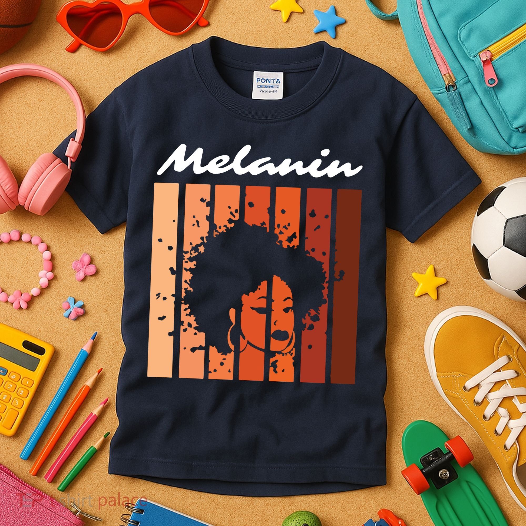 Melanin Tee African American Strong Black Natural Afro Kids T-Shirt