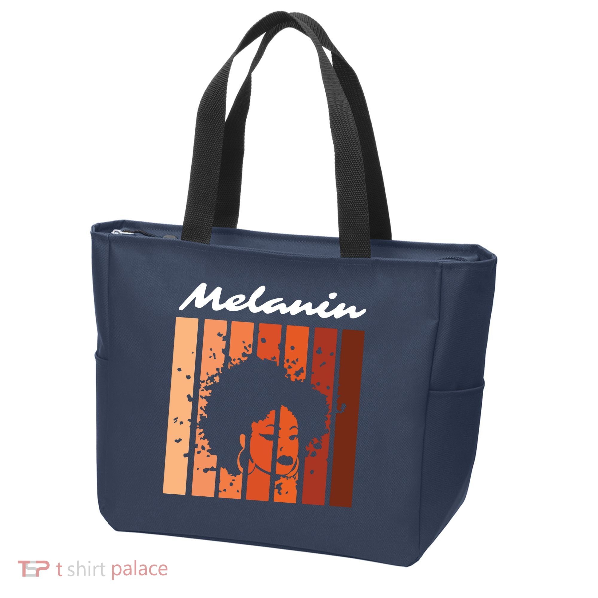 Melanin Tee African American Strong Black Natural Afro Tote Bag