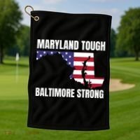 Maryland Tough Baltimore Strong Golf Towel thumb 1