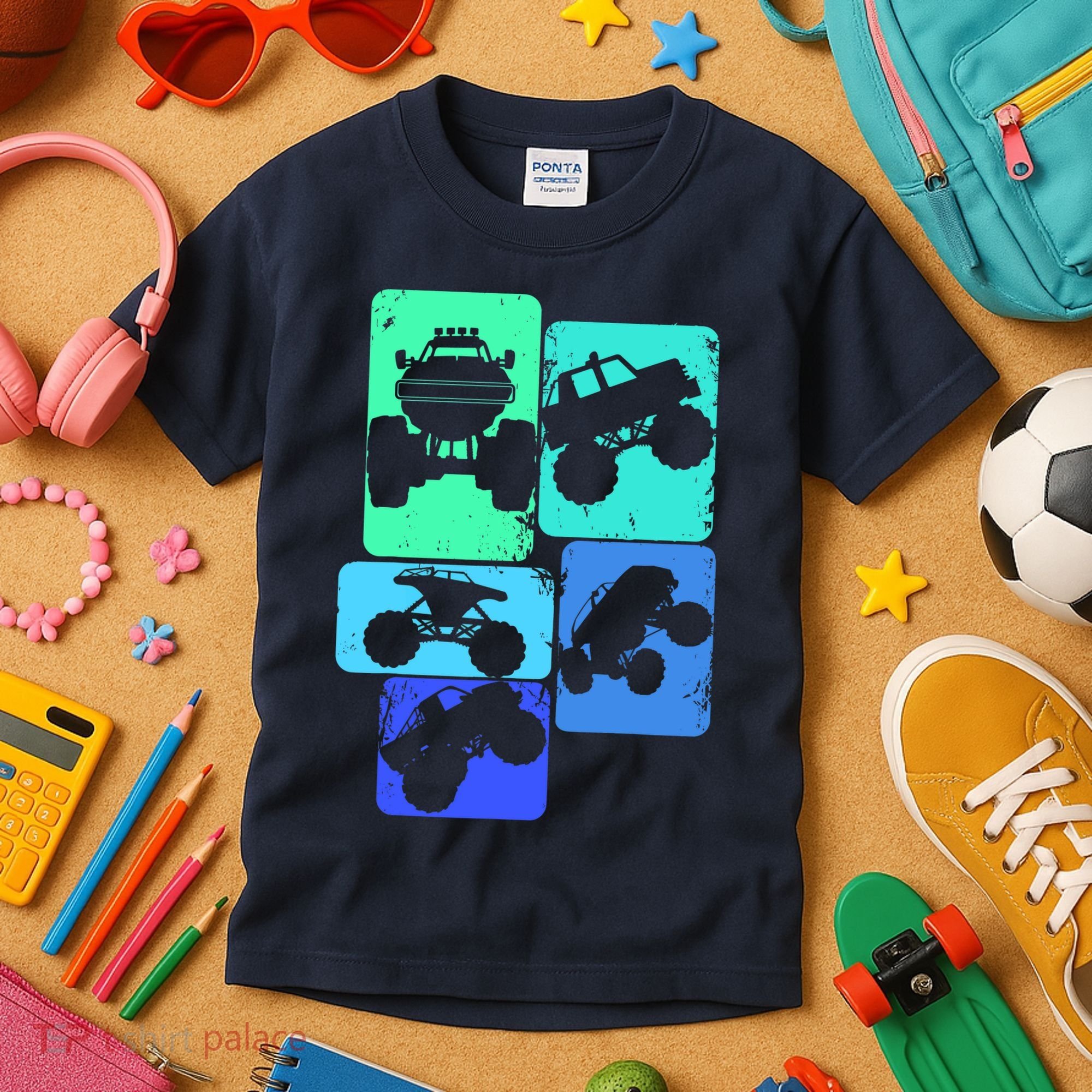 Monster Truck Boys Kids T-Shirt