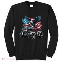 Monster Truck Bald Eagle 4th Of July American Flag Sweatshirt thumb 0