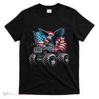 Monster Truck Bald Eagle 4th Of July American Flag T-Shirt thumb 0