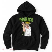 Merica Trump Bae Smoking Weed Cannabis Funny 420 Stoner Gift Hoodie thumb 0
