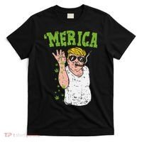 Merica Trump Bae Smoking Weed Cannabis Funny 420 Stoner Gift T-Shirt thumb 0